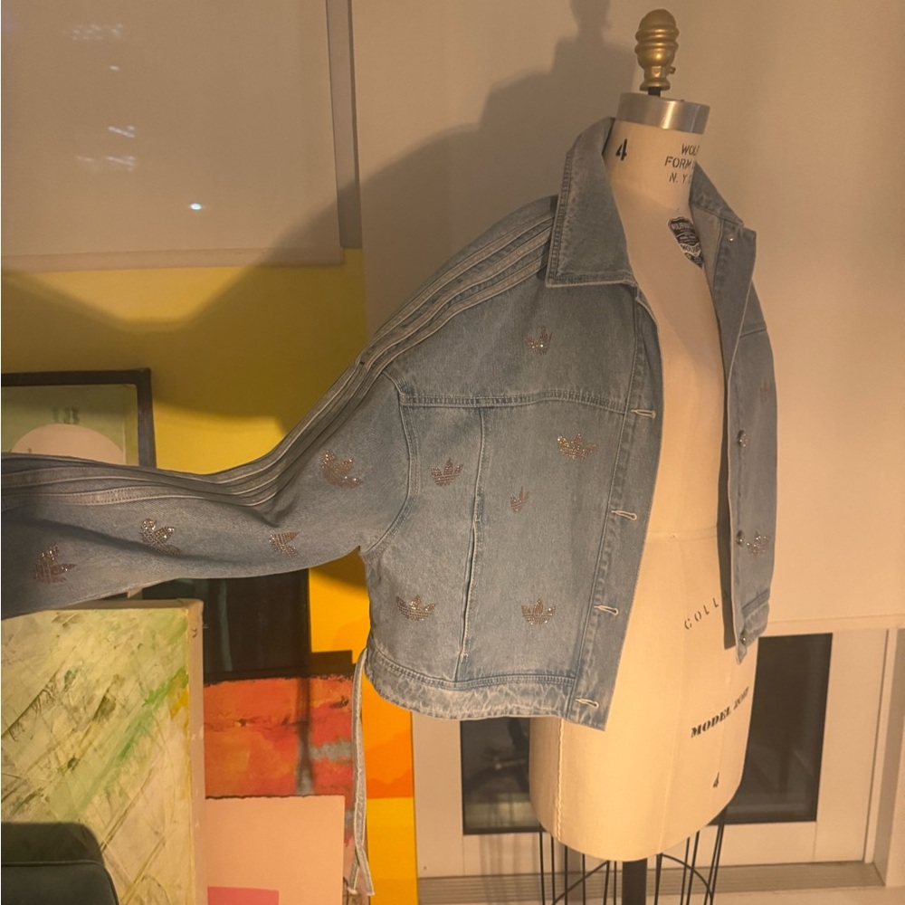 Adidas Light Blue Denim Jacket and Pant Set!